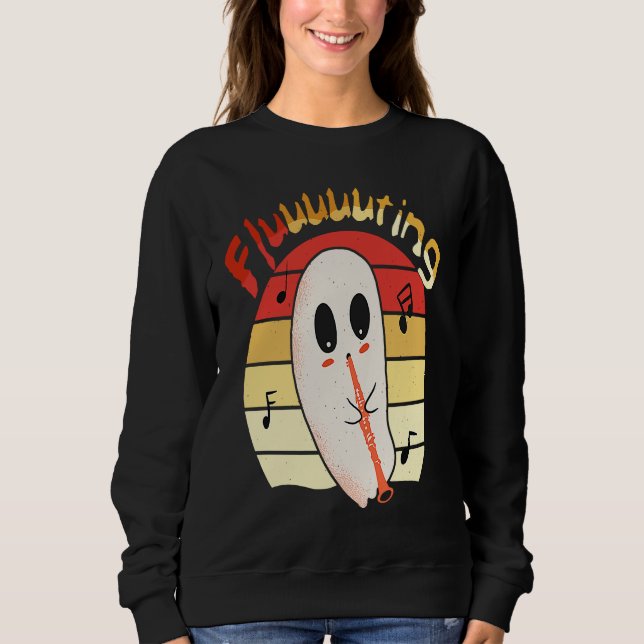 Camiseta Flauta de Fantasma de Halloween Fofa e Divertida & (Frente)