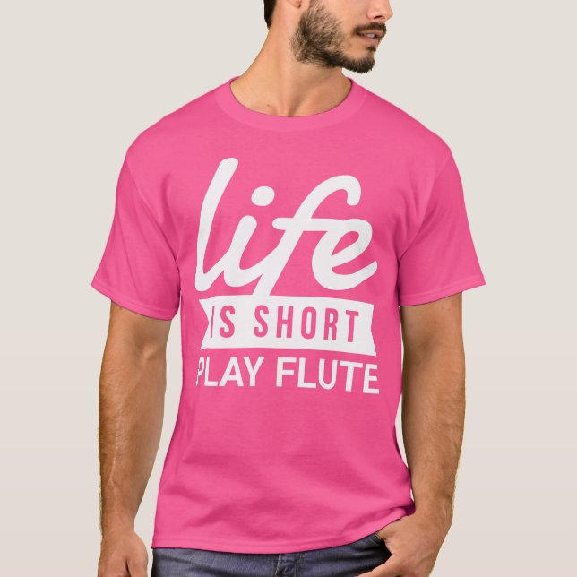 Camiseta Flautista Divertido É Presente De Flauta De Curta  (Frente)