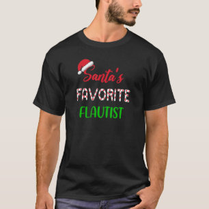 Camiseta Flautista Favorito do Papai Noel Flauta engraçad