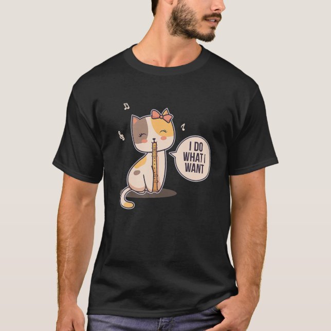 Camiseta Flautista Gato-Flauta (Frente)