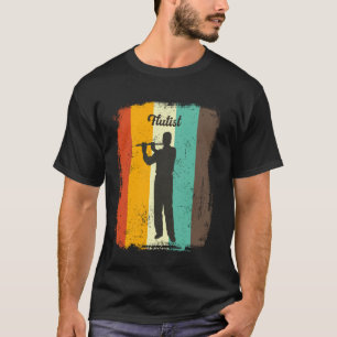 Camiseta Flautista Retro Anos 70 Vintage Homem Tocando Flau