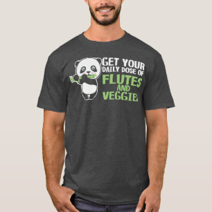 Camiseta Flautista Vegetal Cute Panda Vegan Bamboo Flute