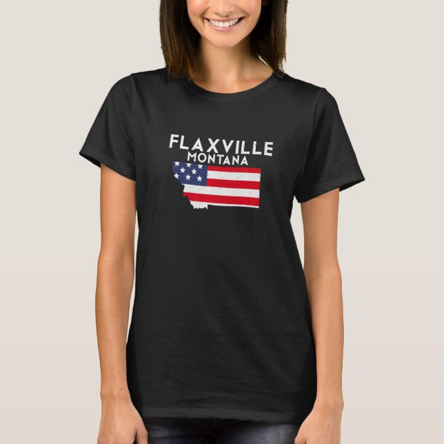 Camiseta Flaxville Montana EUA State America Viagem Montana (Frente)