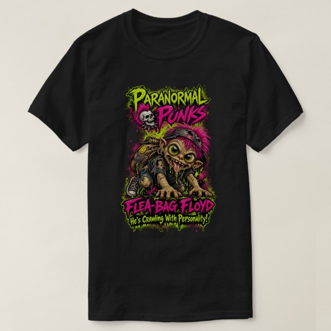 Camiseta Flea-Bag Floyd — Punks Paranormais (Frente do Design)