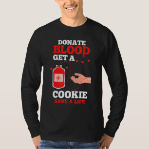 Camiseta Flebotomia do Doador de Sangue Doe Sangue Ganhe Um