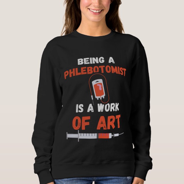 Camiseta Flebotomista Trabalho De Seringa De Sangue De Medi (Frente)