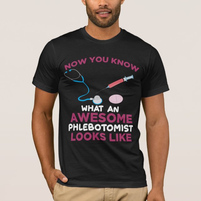 Camiseta Flebotomista Venipuntura Sanguínea Vein Phlebotomi (Frente)