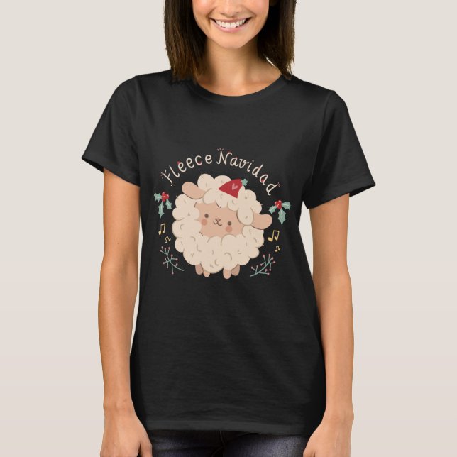 Camiseta Flece Navidad, Bela Ovelha de Natal (Frente)
