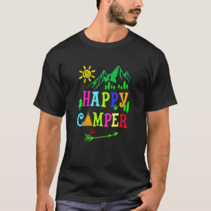Camiseta Flecha Acampador Feliz Acampamento de Verão Campin