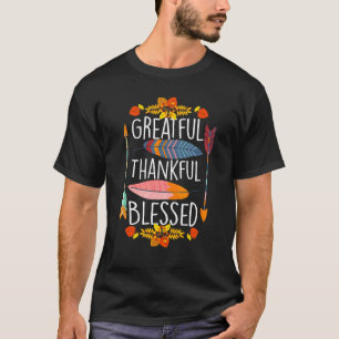 Camiseta Flecha Flor Grato Agradecido Abençoado Ação de Gra