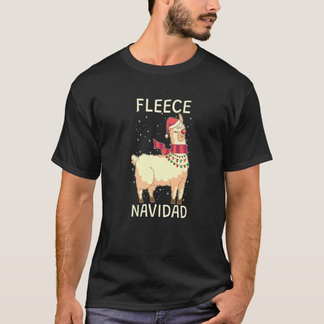 Camiseta Fleece Navidad Cute Alpaca (Frente)