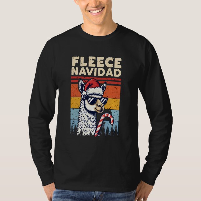 Camiseta Fleece Navidad Funny Christmas Llama (Frente)