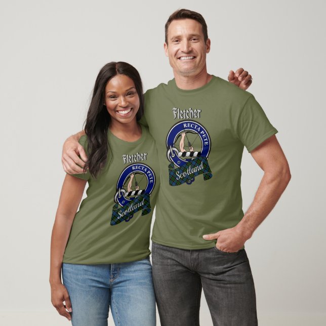 Camiseta Fletcher Clan Badge & Tartan (Unissex)