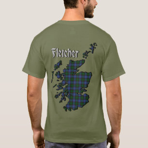 Camiseta Fletcher Clan Crachá & Tartan w/Motto