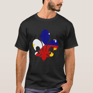 Camiseta Fleur Acadiana Flag Louisiana Cajun Cidadão