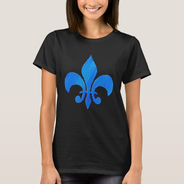 Camiseta fleur-de-lis azul (Frente)