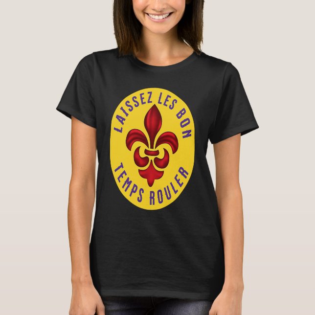 Camiseta Fleur de Lis Laissez Les Bon Temps Rouler Mardi Gr (Frente)