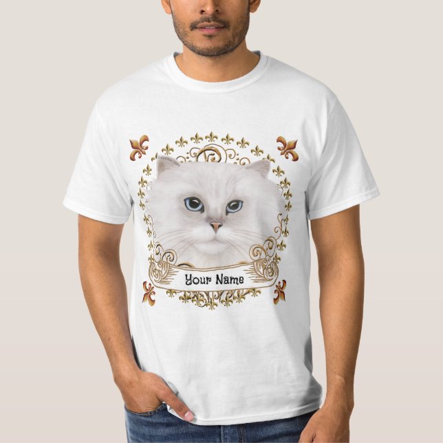 Camiseta Fleur De Lis  Persian Cat  (Frente)