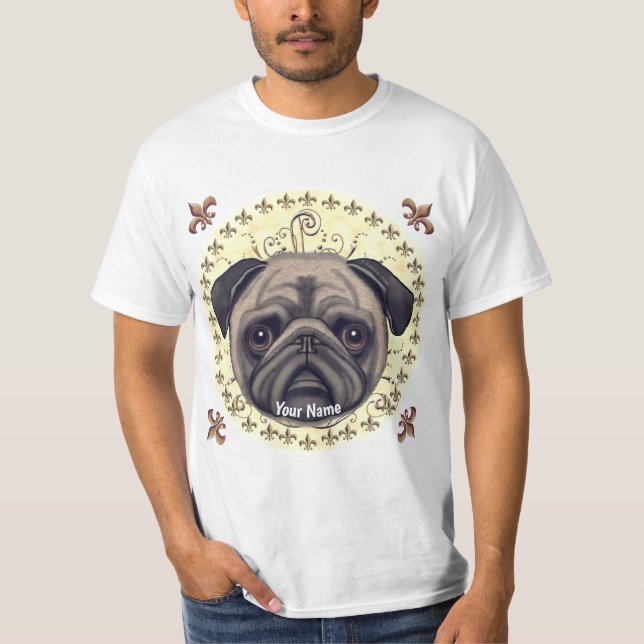 Camiseta Fleur De Lis Pug (Frente)