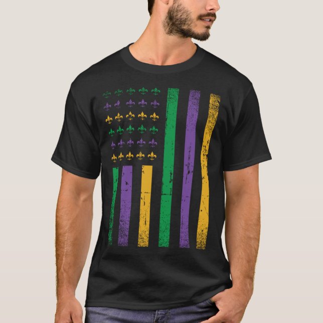 Camiseta Fleur De Lis Symbol Tuesday Mardi Gras Celebration (Frente)