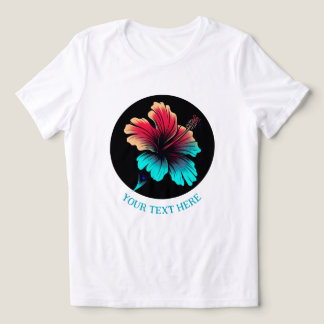 Camiseta Fleur d'Hibiscus TEXTE PERSONNALISABLE