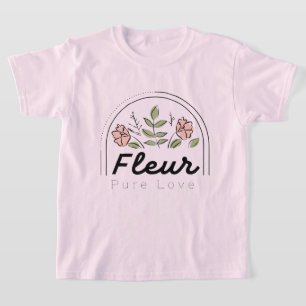 Camiseta Fleur – Logotipo Floral de Amor Puro