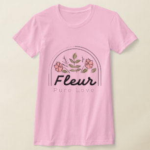 Camiseta Fleur – Logotipo Floral de Amor Puro