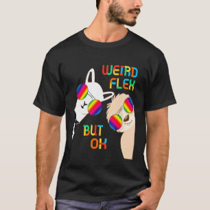 Camiseta Flex Estranho Mas Ok Alpaca Lhama Preguiça Óculos