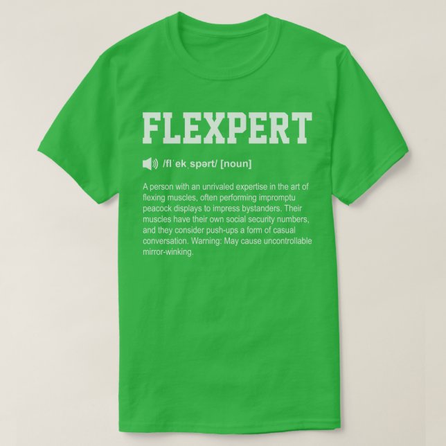 Camiseta Flexpert Funny Dictionary Gym Significado (Frente do Design)
