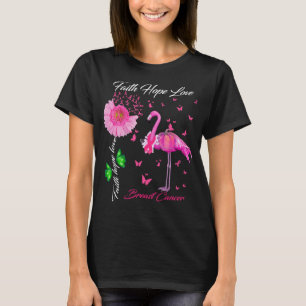Camiseta Flingo borboleta Fé esperança amor cancer