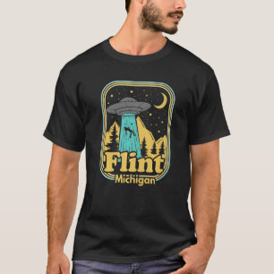 Camiseta Flint Michigan Ufo Alienígena Hunter 80s Vintage S