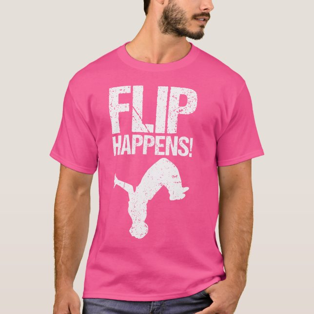 Camiseta Flip Happens Como Um Parkour De Corrida L (Frente)
