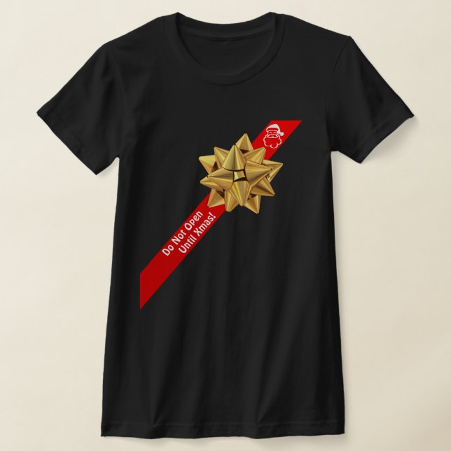 Camiseta Flirty Engraçado Não Abre Até O Natal (Postura )