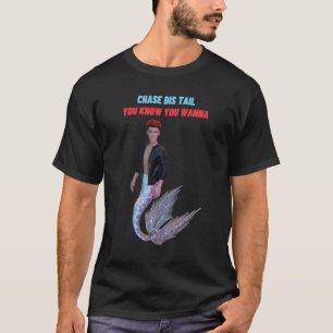 Camiseta Flirty Quote Apresentando Merman Na Jaqueta De Cou