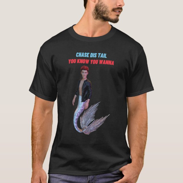 Camiseta Flirty Quote Apresentando Merman Na Jaqueta De Cou (Frente)
