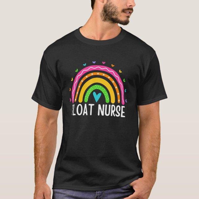 Camiseta Float Nurse Nursing Rainbow Floating Float Pool Nu (Frente)