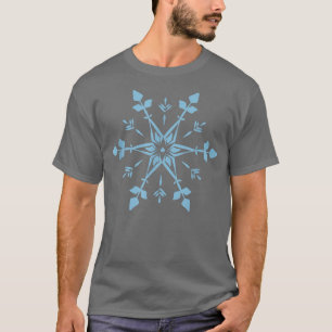 Camiseta Floco de neve azul Floco de inverno Esqui neve Flo