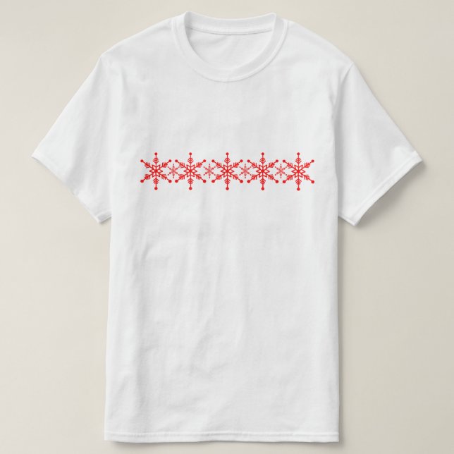 Camiseta Floco de Neve Cima Festiva Patterada (Frente do Design)