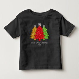 Camiseta Floco de neve de árvore de Natal, verde-de-ouro es