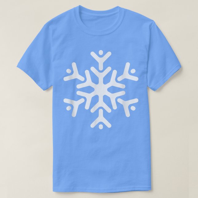 Camiseta Floco de Neve de Desenho de Tendy de Natal (Frente do Design)