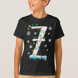 Camiseta Floco de neve de natal de 7 aniversário de 7 anos