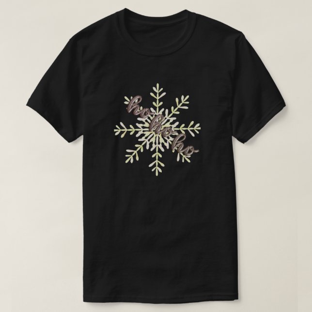 Camiseta Floco de Neve de Natal | Ho Ho Ho (Frente do Design)