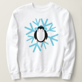 Camiseta Floco de neve de pinguim bonito no inverno