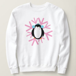Camiseta Floco de neve de pinguim bonito no inverno