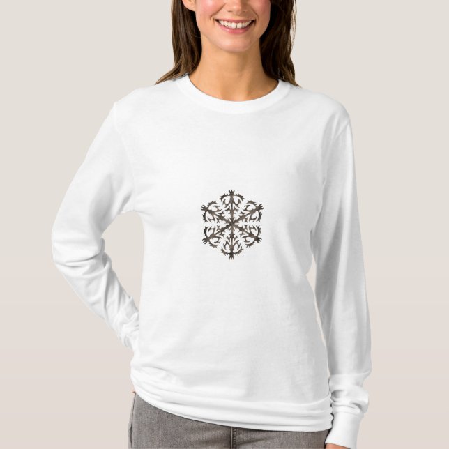 Camiseta Floco de neve do vintage (Frente)