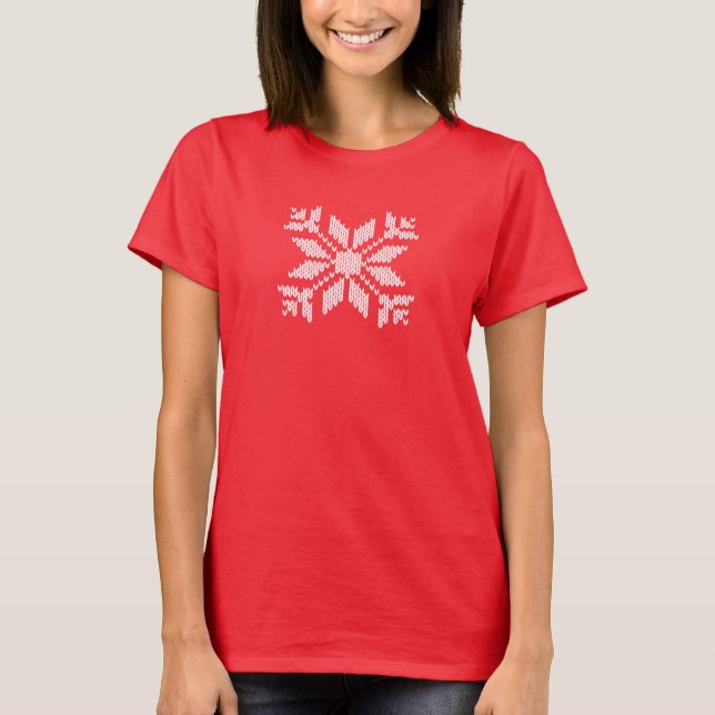 Camiseta Floco de neve feito malha (Frente)