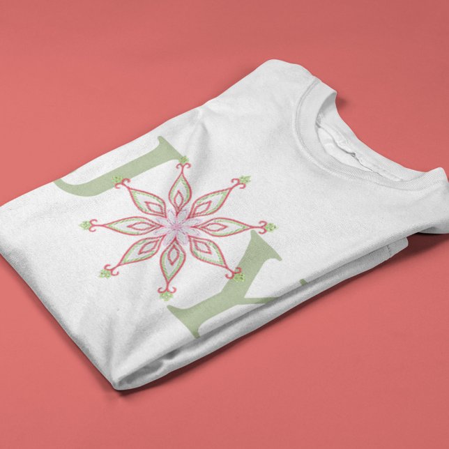 Camiseta Floco de Neve Fresado Feriado de Natal (Simple Joy snowflake holiday mens t shirt.)