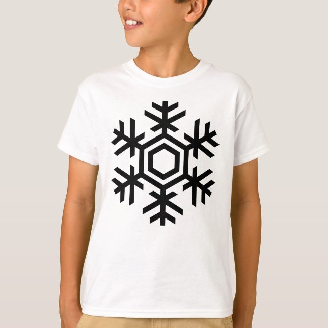Camiseta Floco de neve preto e branco (Frente)