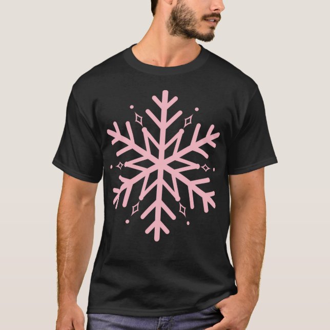 Camiseta Floco de neve rosa (Frente)