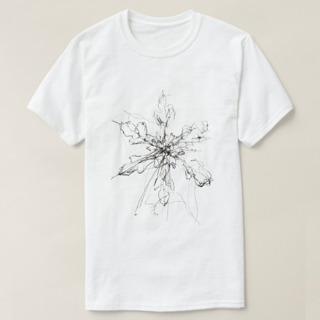 Camiseta Floco de neve Solteiro Delicado (Frente do Design)